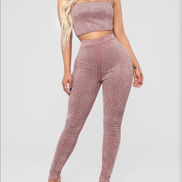 Fashion Nova Tops Fashion Nova Pink Dreams Faux Suede Set Poshmark